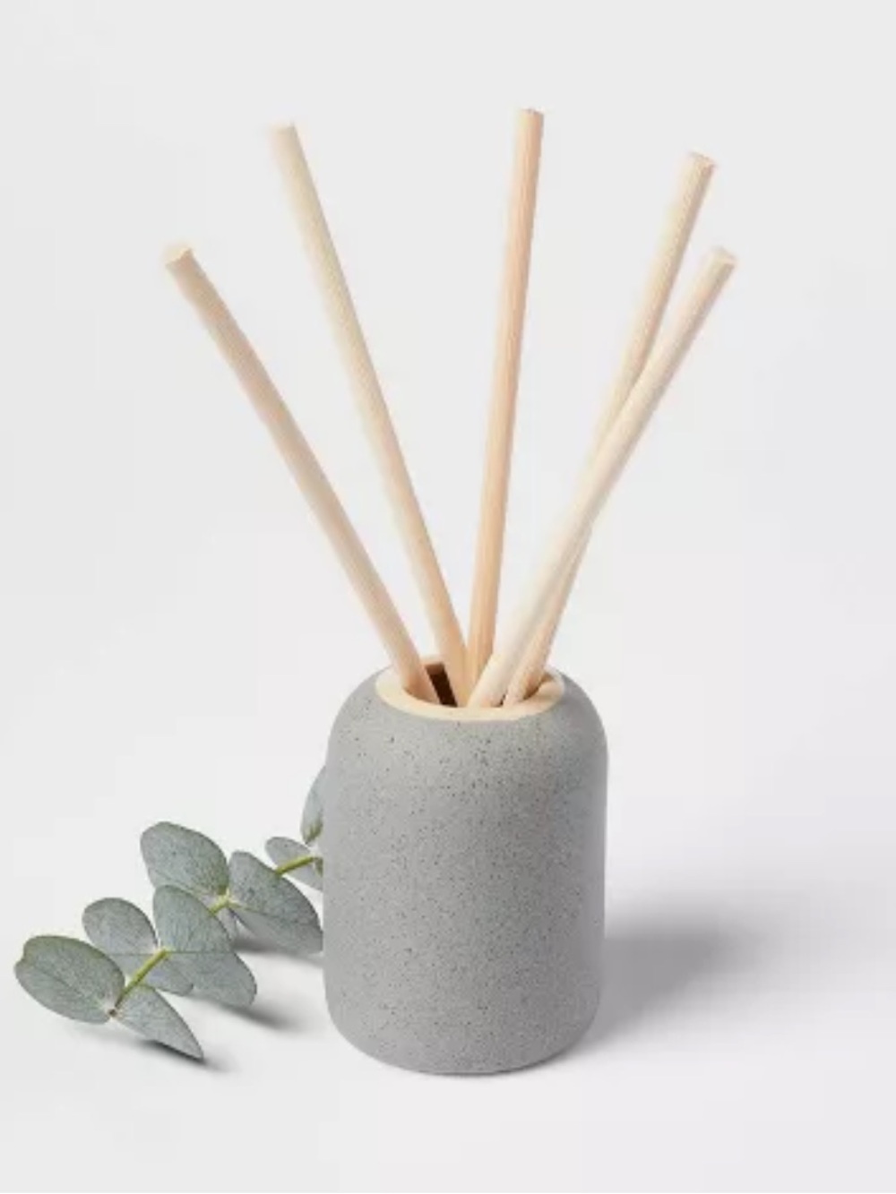 NWT Threshold 100ml Matte Textured Ceramic Lavender Eucalyptus Diffuser Gray